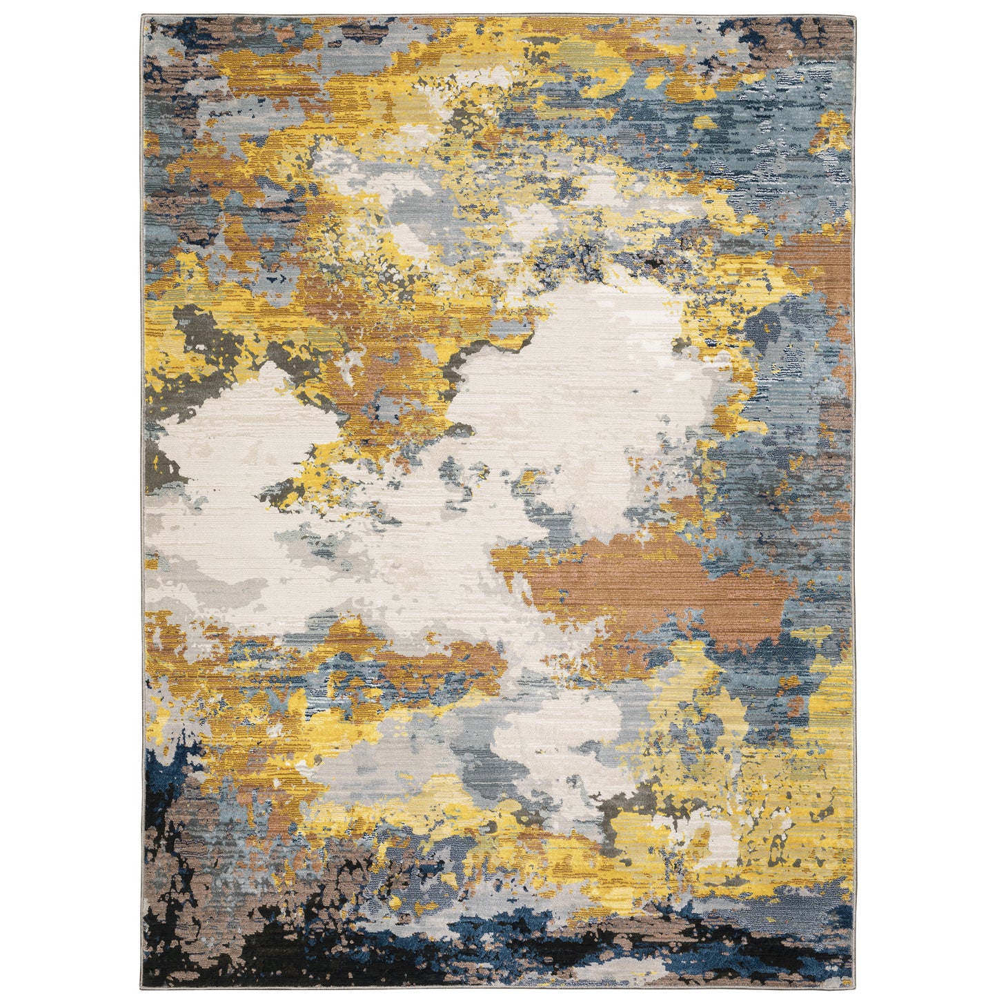 Caravan Yellow Blue Modern & Contemporary Abstract Indoor Rug