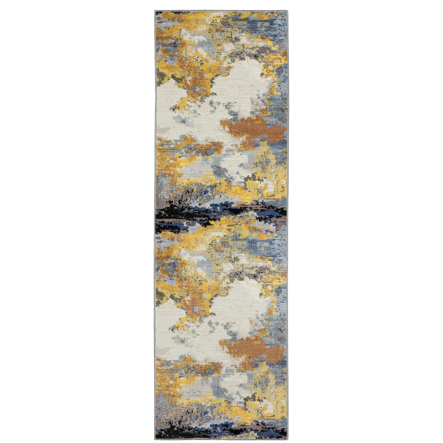 Caravan Yellow Blue Modern & Contemporary Abstract Indoor Rug