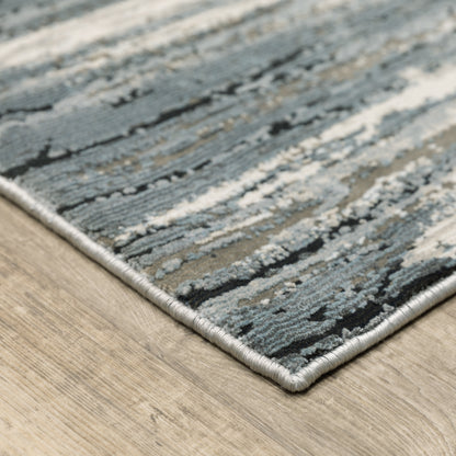 Caravan Blue Grey Modern & Contemporary Abstract Indoor Rug