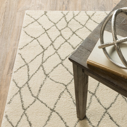 Carson Ivory Grey Scandinavian Geometric Indoor Rug