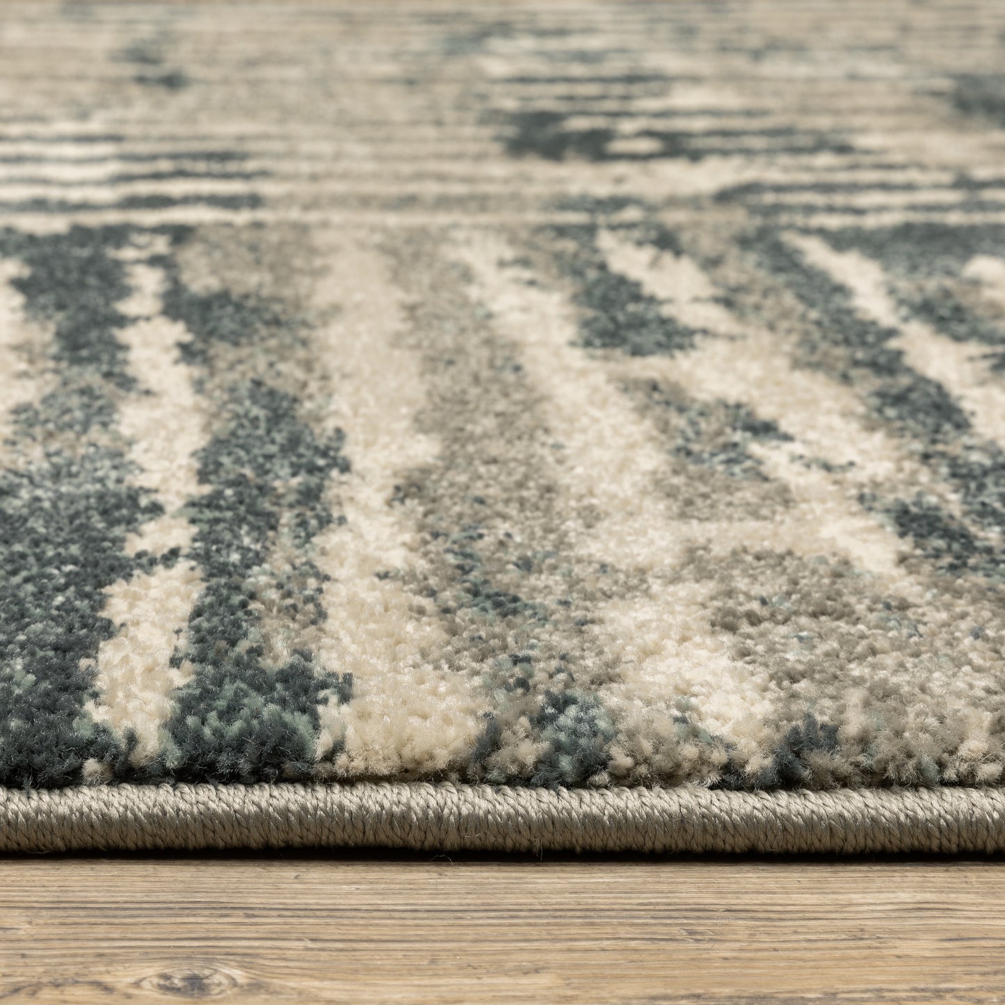 Carson Blue Beige Industrial Abstract Indoor Rug