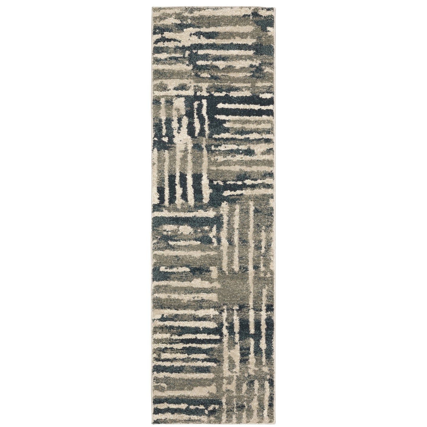 Carson Blue Beige Industrial Abstract Indoor Rug