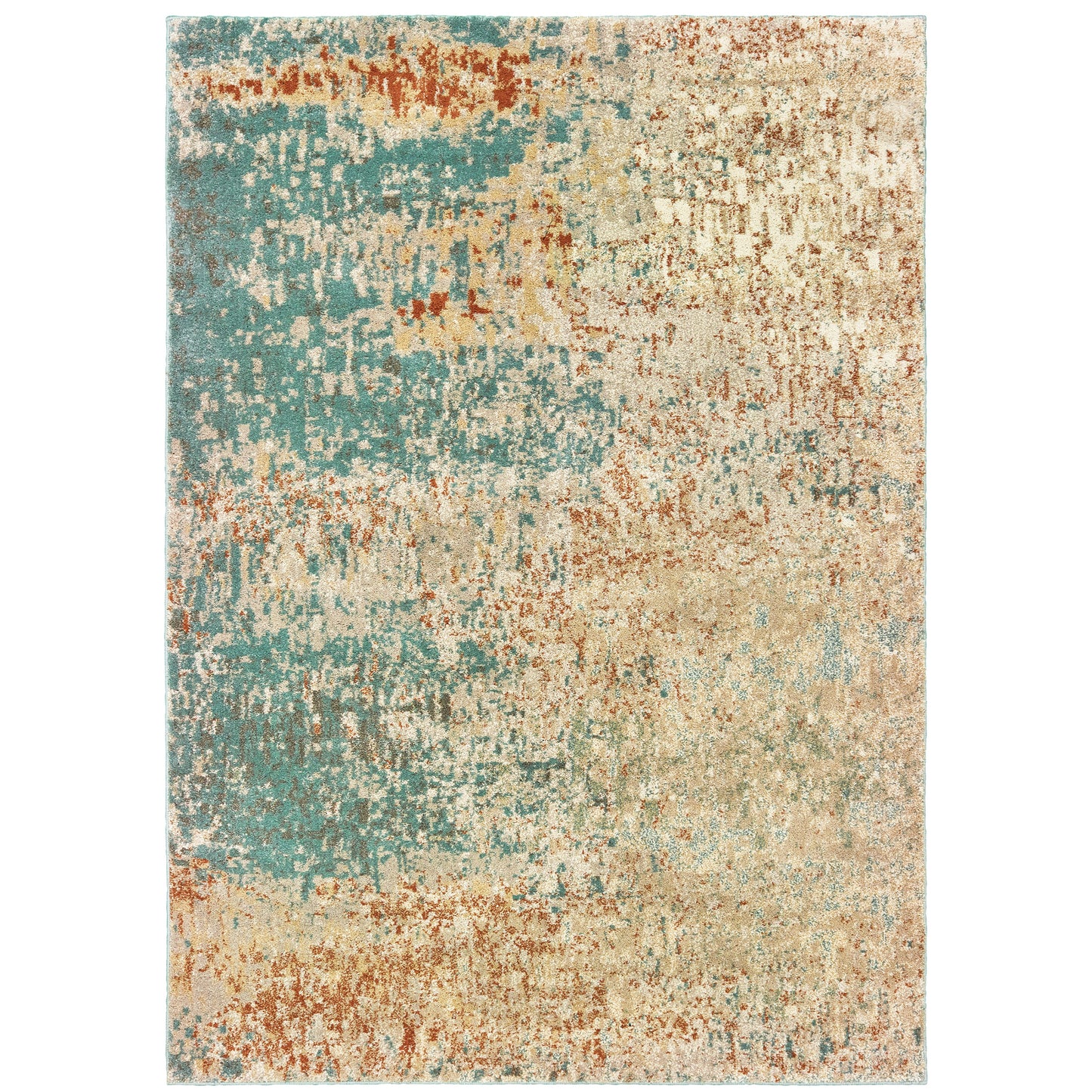 Carson Blue Orange Modern & Contemporary Abstract Indoor Rug