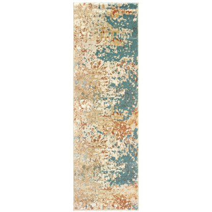 Carson Blue Orange Modern & Contemporary Abstract Indoor Rug