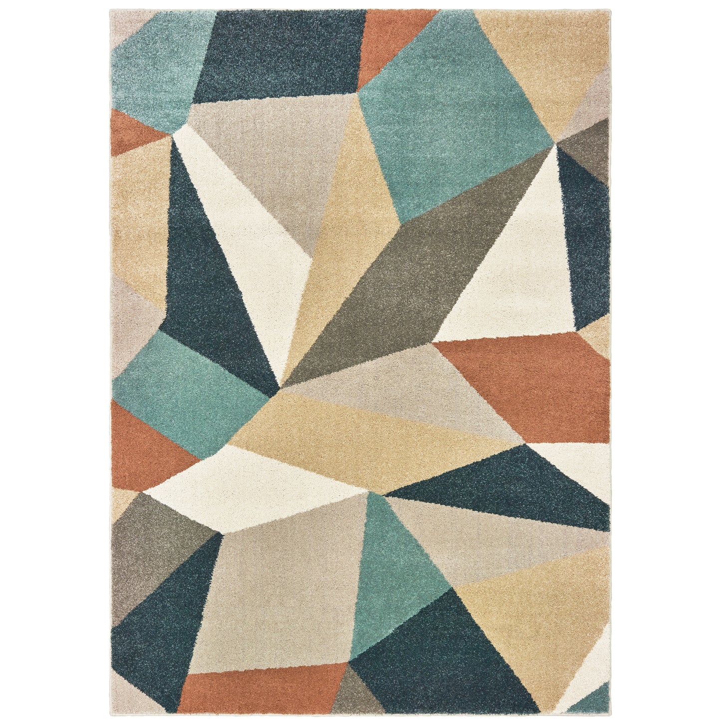 Carson Blue Orange Modern & Contemporary Geometric Indoor Rug