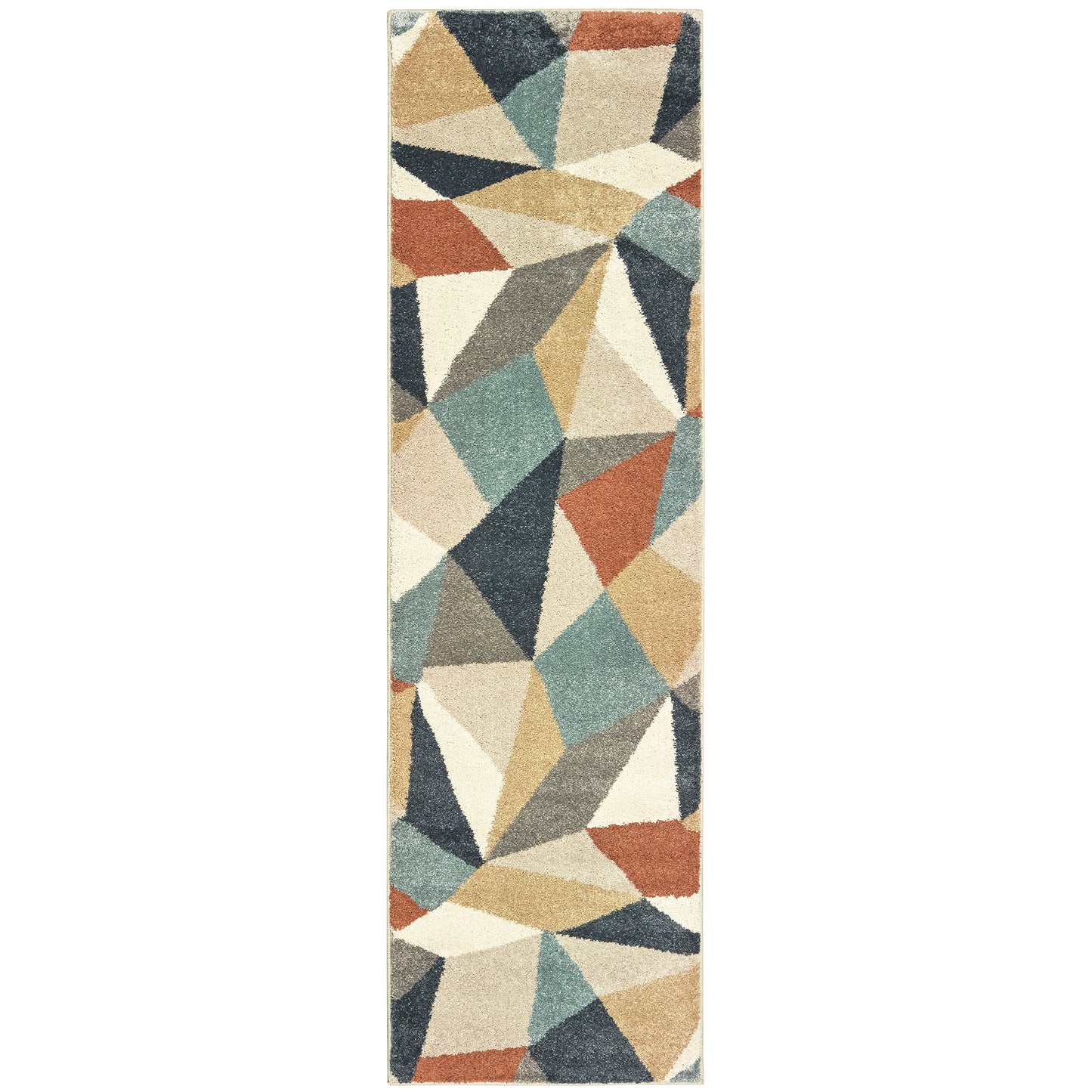 Carson Blue Orange Modern & Contemporary Geometric Indoor Rug