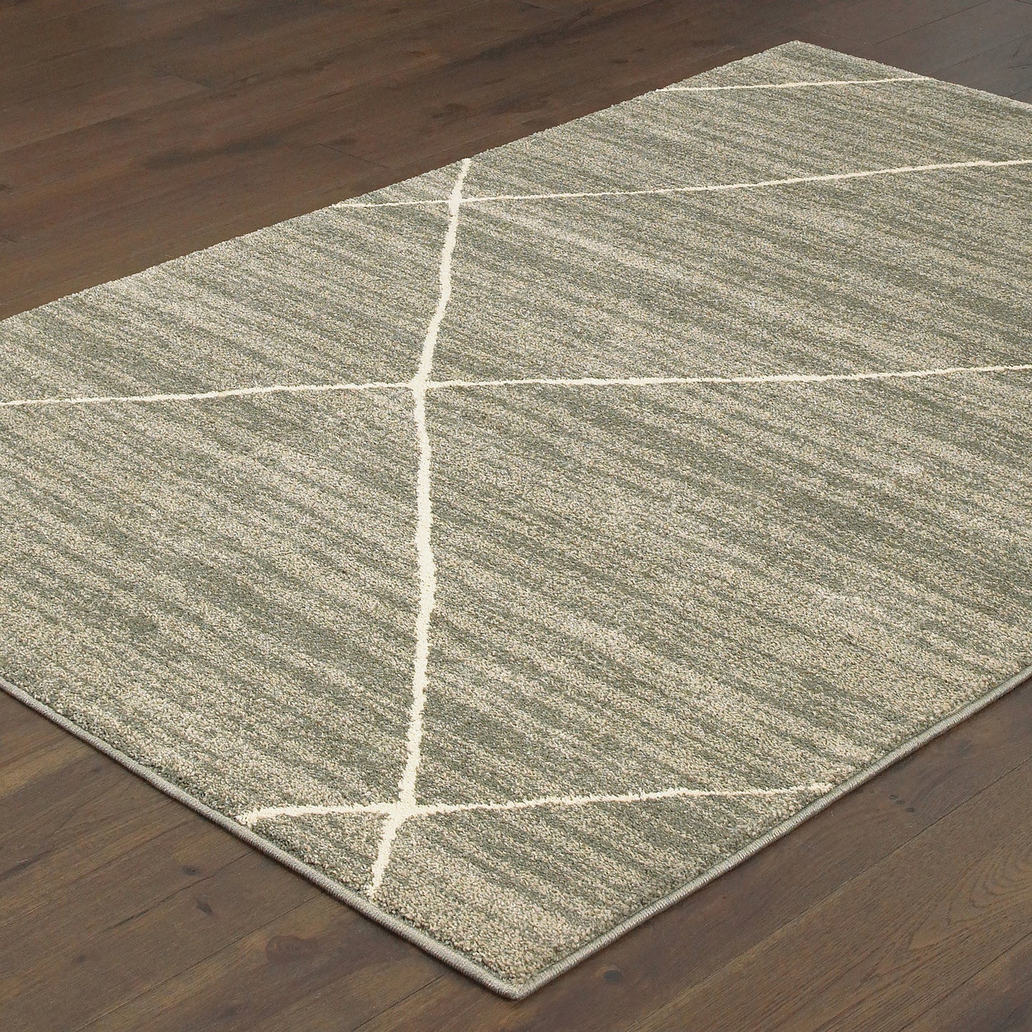 Carson Grey Ivory Transitional Geometric Indoor Rug