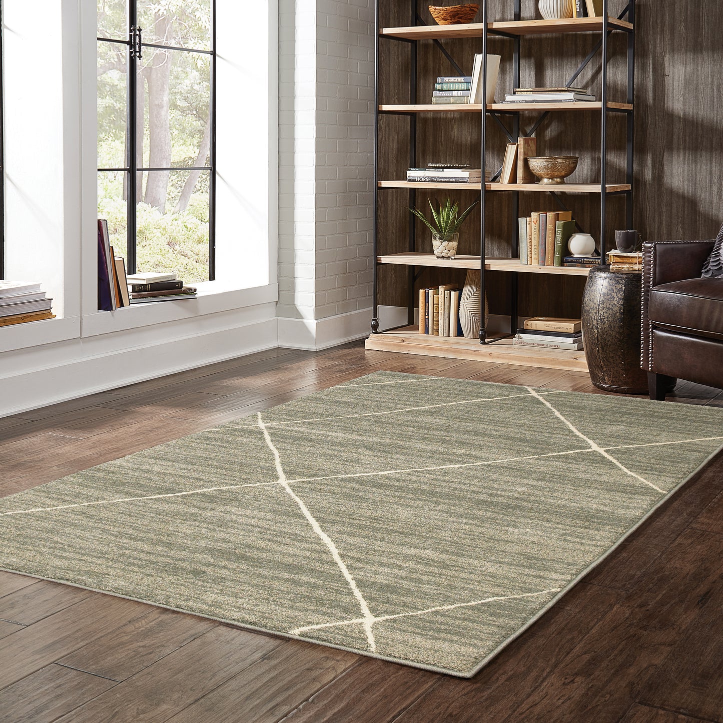 Carson Grey Ivory Transitional Geometric Indoor Rug