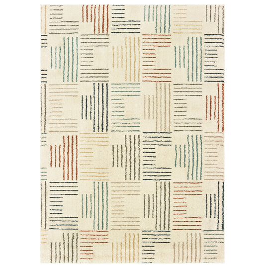 Carson Ivory Multi Modern & Contemporary Geometric Indoor Rug