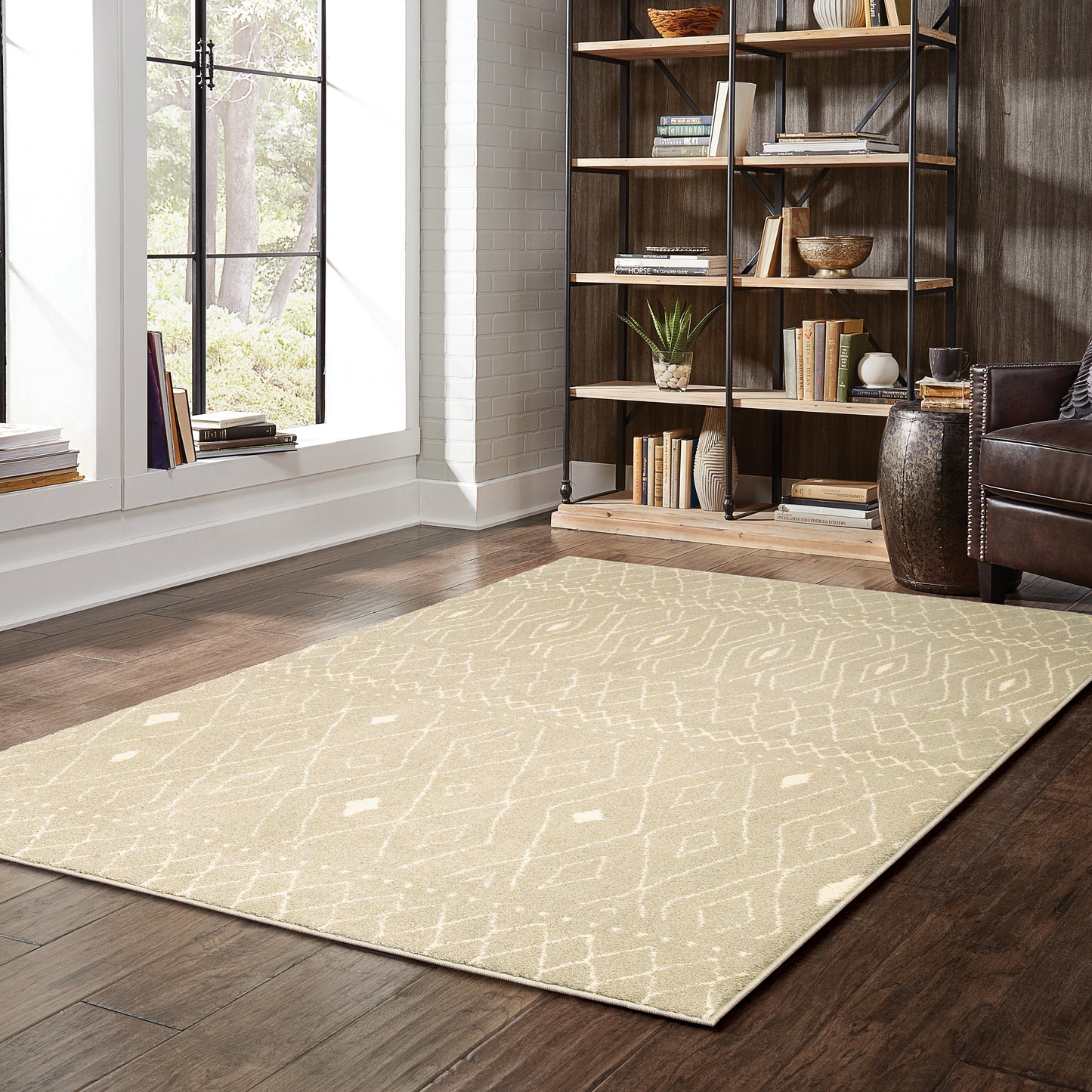 Carson Sand Ivory Bohemian Geometric Indoor Rug