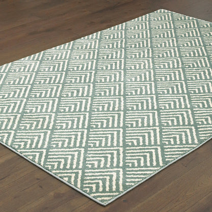 Carson Blue Ivory Transitional Geometric Indoor Rug