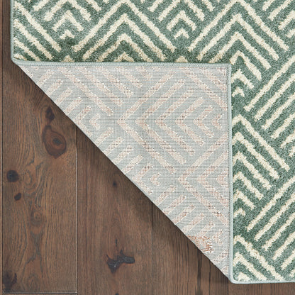 Carson Blue Ivory Transitional Geometric Indoor Rug