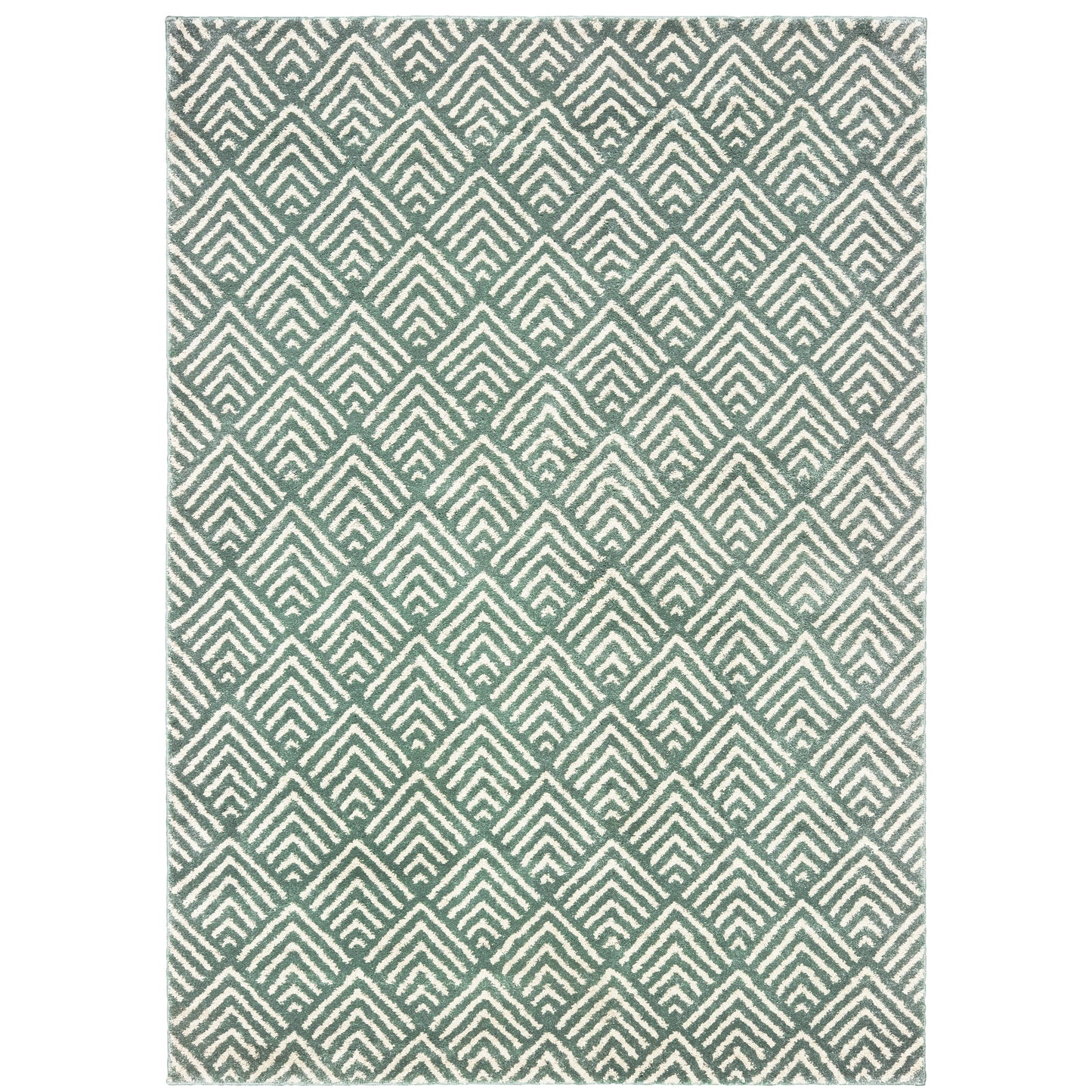 Carson Blue Ivory Transitional Geometric Indoor Rug