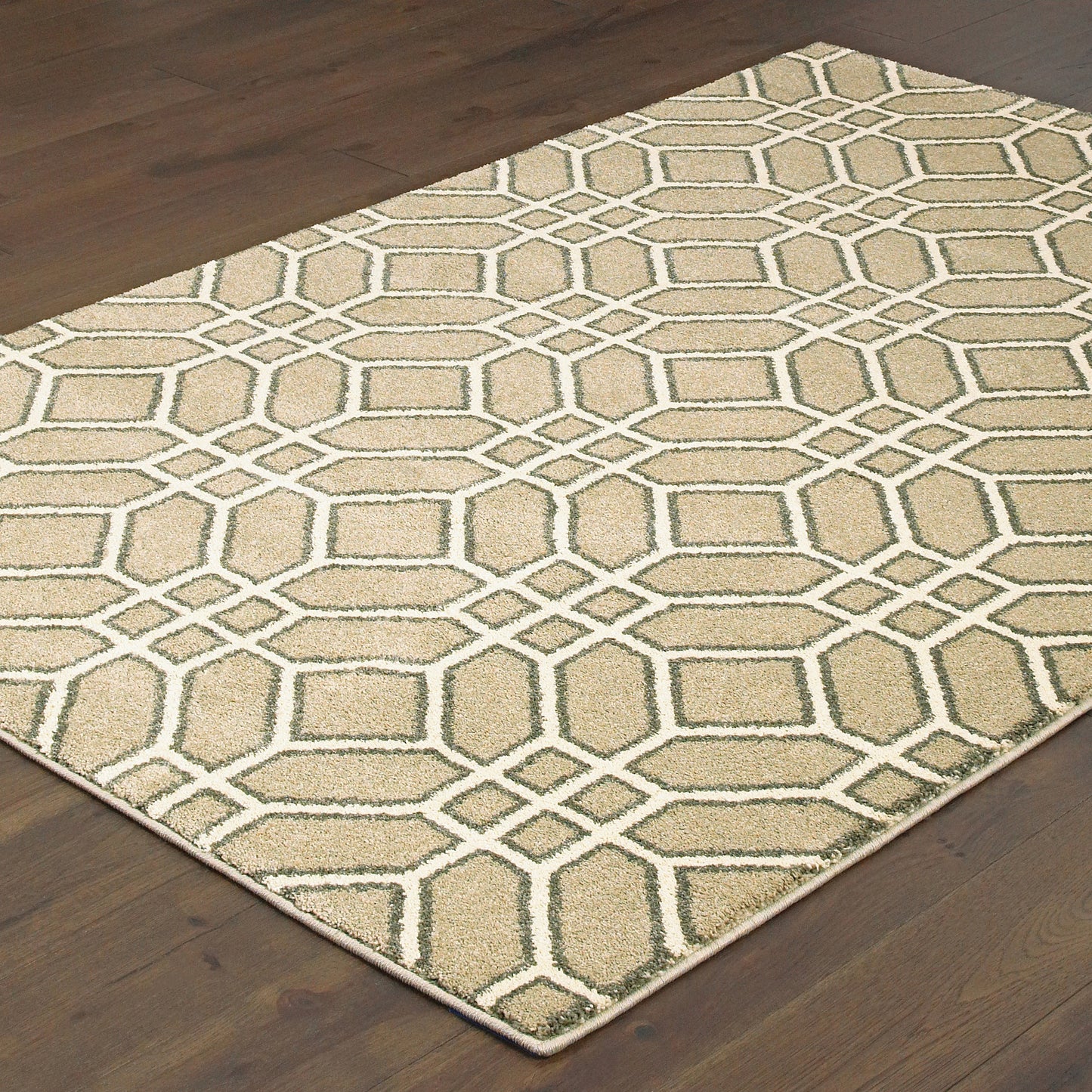 Carson Sand Ivory Transitional Geometric Indoor Rug