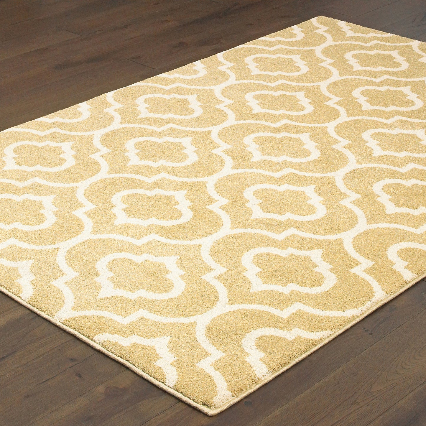 Carson Gold Ivory Moroccan Geometric Indoor Rug