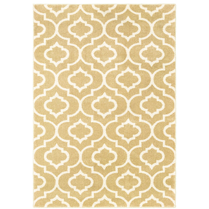 Carson Gold Ivory Moroccan Geometric Indoor Rug