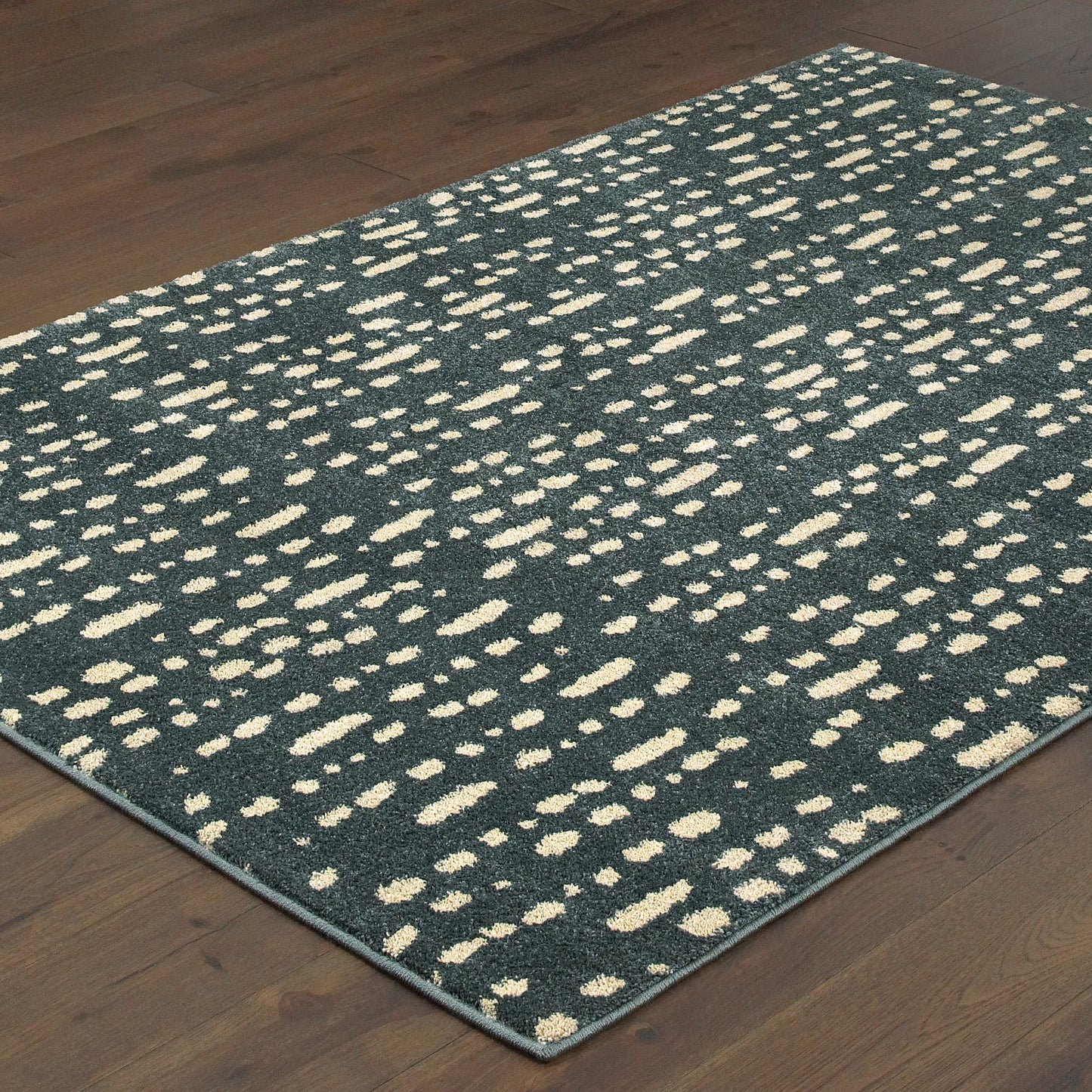 Carson Blue Ivory Industrial Abstract Indoor Rug