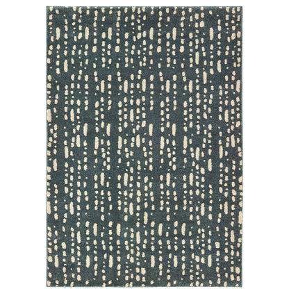 Carson Blue Ivory Industrial Abstract Indoor Rug