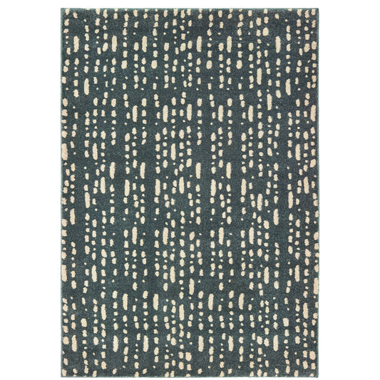 Carson Blue Ivory Industrial Abstract Indoor Rug