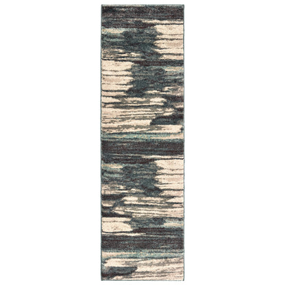 Carson Blue Brown Industrial Abstract Indoor Rug