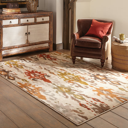 Casablanca Ivory Multi Transitional Floral Indoor Rug