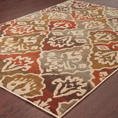 Casablanca Multi Beige Global Floral Indoor Rug