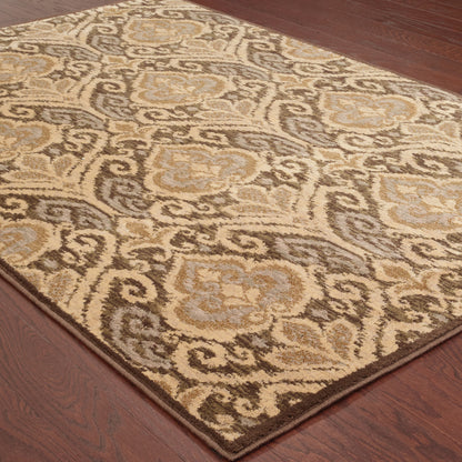 Casablanca Green Ivory Transitional Floral Indoor Rug