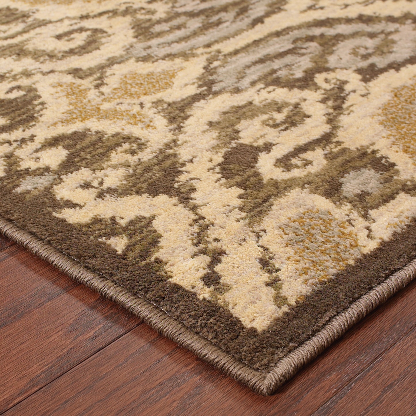 Casablanca Green Ivory Transitional Floral Indoor Rug