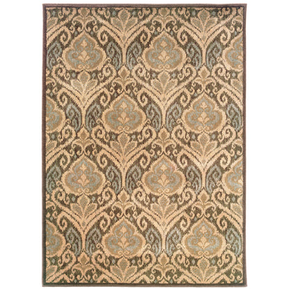 Casablanca Green Ivory Transitional Floral Indoor Rug