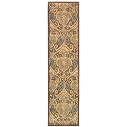 Casablanca Green Ivory Transitional Floral Indoor Rug