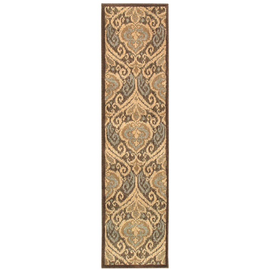 Casablanca Green Ivory Transitional Floral Indoor Rug