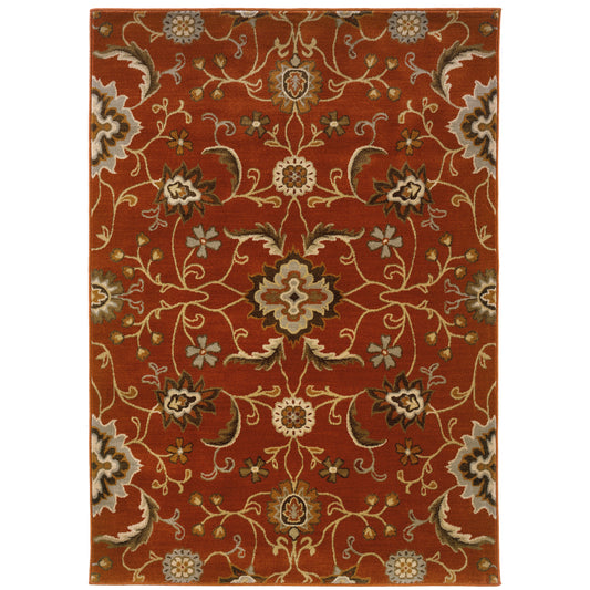 Casablanca Red Multi Transitional Floral Indoor Rug