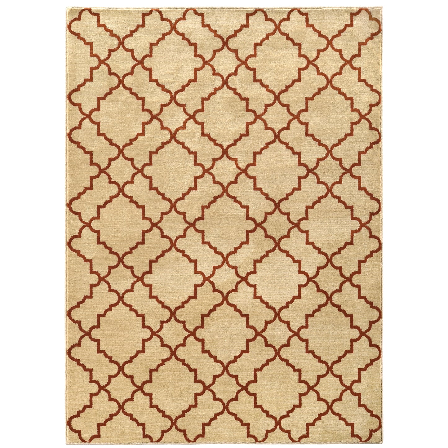 Casablanca Beige Rust Transitional Geometric Indoor Rug