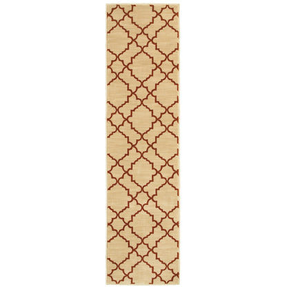 Casablanca Beige Rust Transitional Geometric Indoor Rug