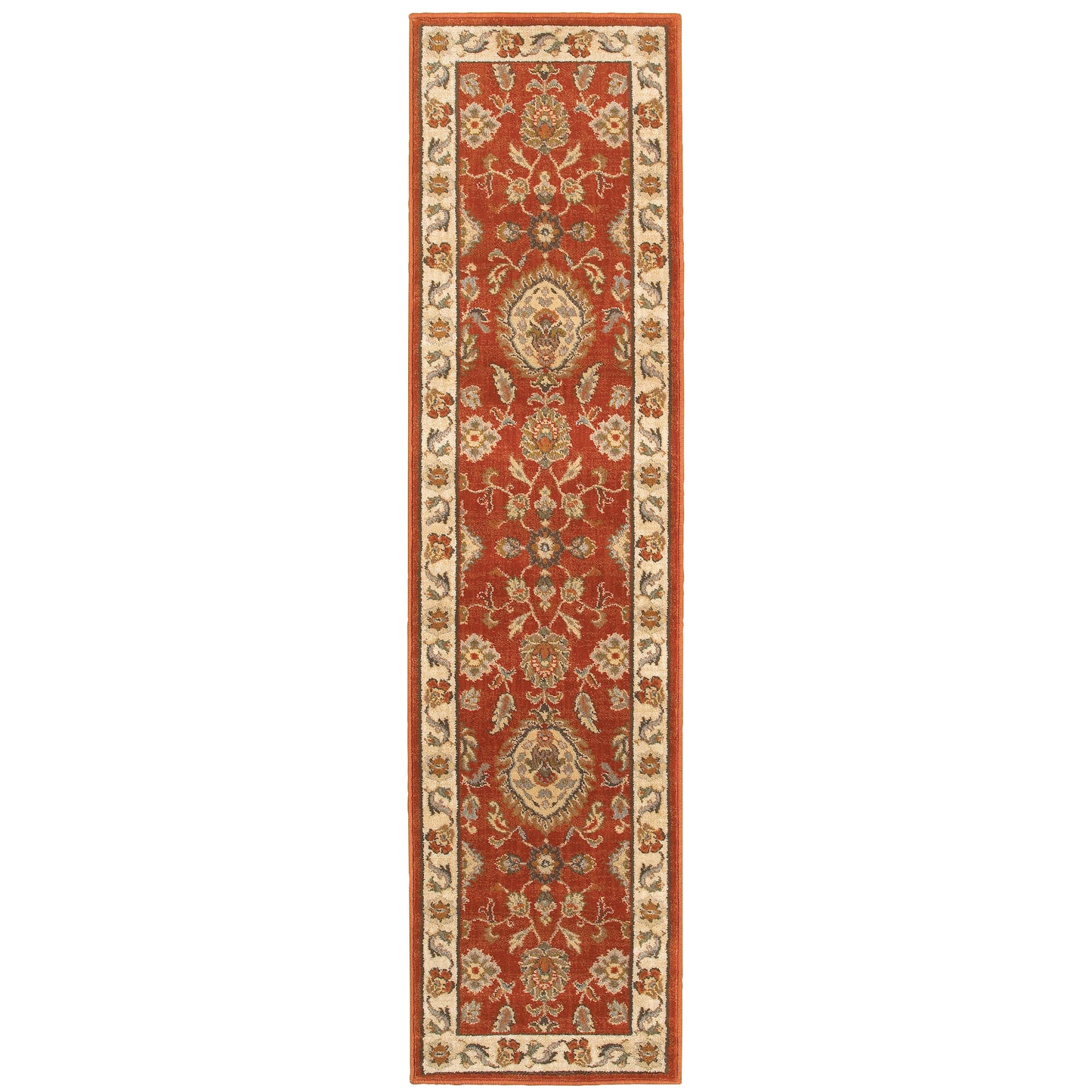 Casablanca Red Beige Transitional Floral Indoor Rug