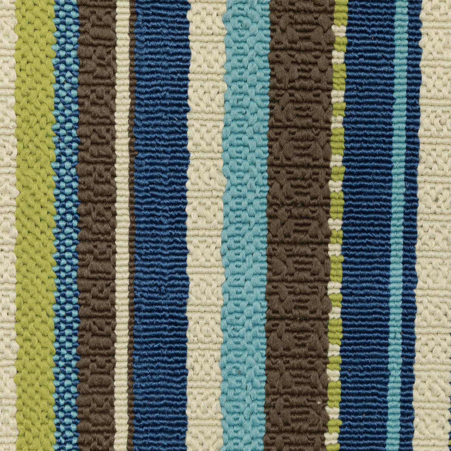 Caspian Blue Brown Transitional Striped Indoor/Outdoor Rug