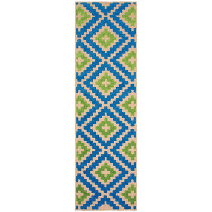 Cayman Blue Green Moroccan Geometric Indoor/Outdoor Rug