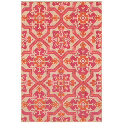 Cayman Sand Pink Bohemian Geometric Indoor/Outdoor Rug