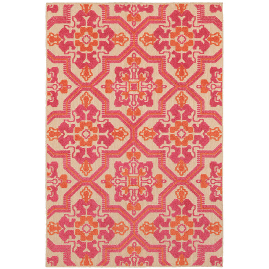 Cayman Sand Pink Bohemian Geometric Indoor/Outdoor Rug