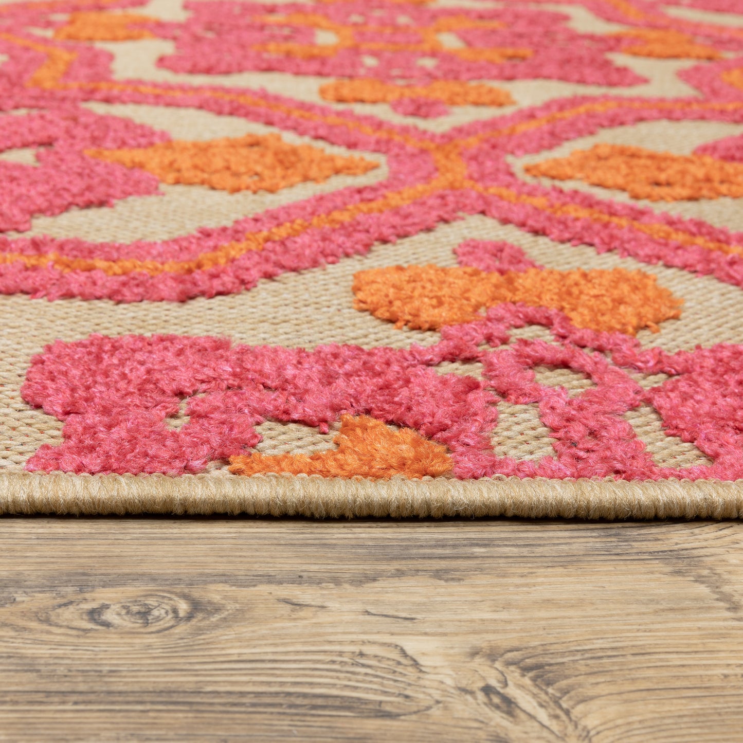 Cayman Sand Pink Bohemian Geometric Indoor/Outdoor Rug