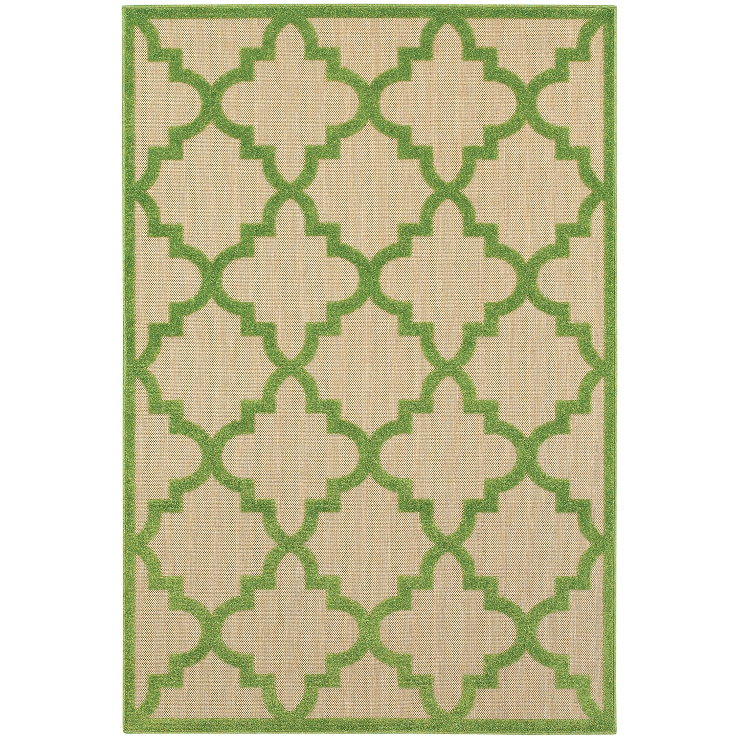 Cayman Sand Green Moroccan Geometric Indoor/Outdoor Rug