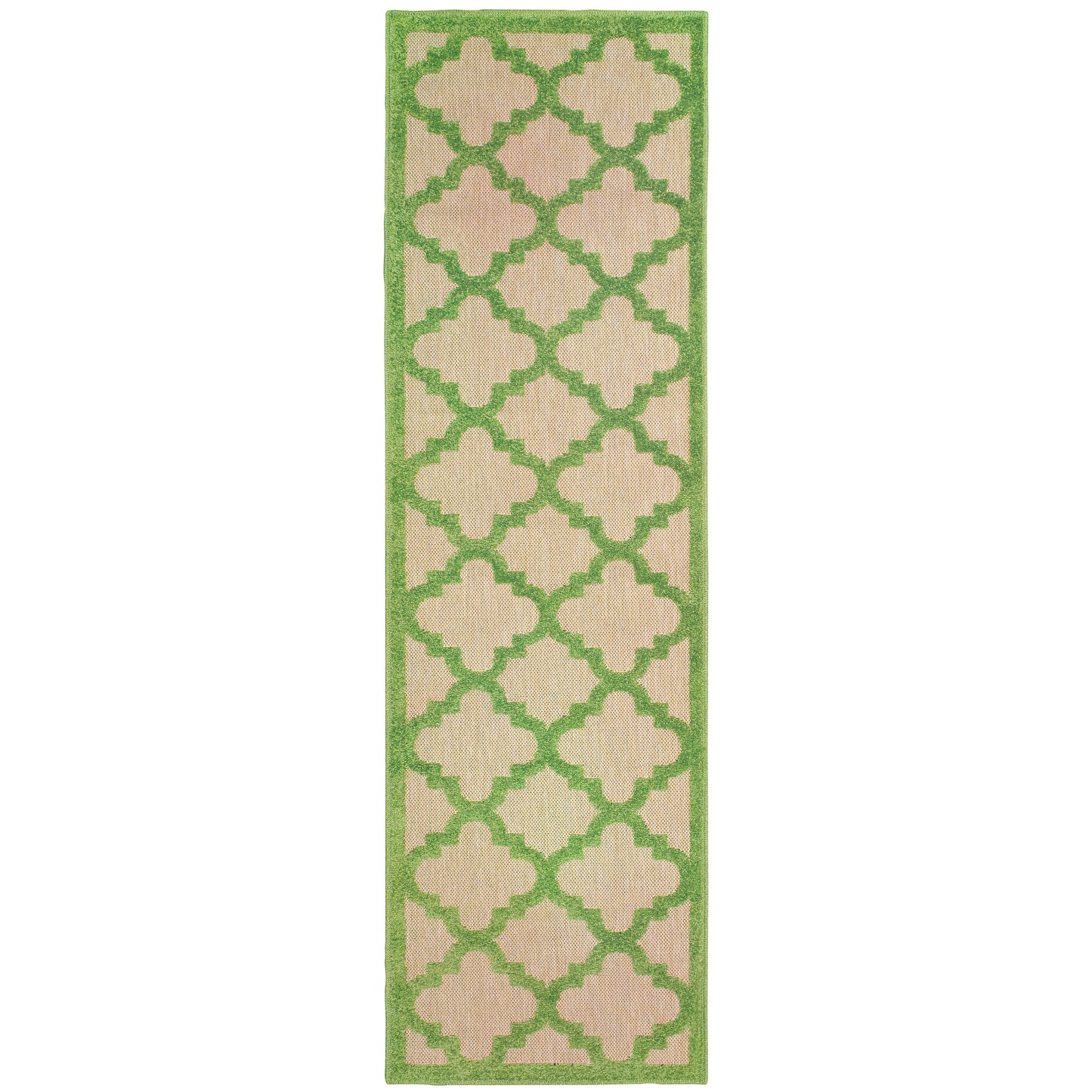 Cayman Sand Green Moroccan Geometric Indoor/Outdoor Rug