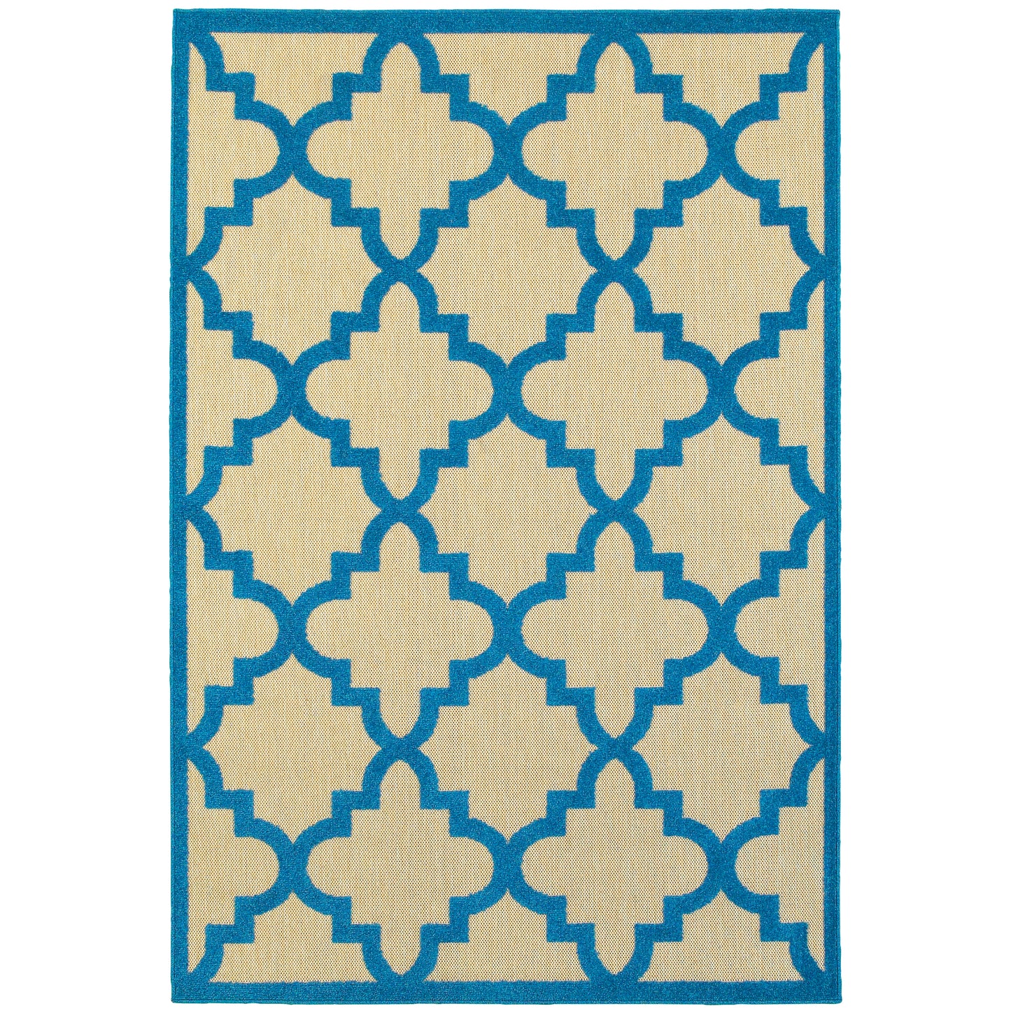 Cayman Sand Blue Moroccan Geometric Indoor/Outdoor Rug