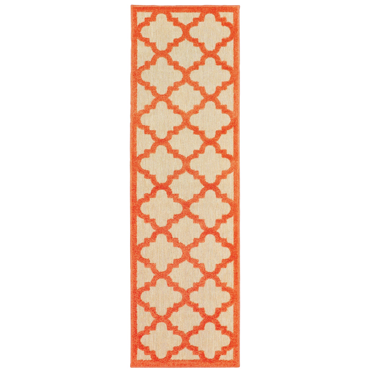 Cayman Sand Orange Moroccan Geometric Indoor/Outdoor Rug