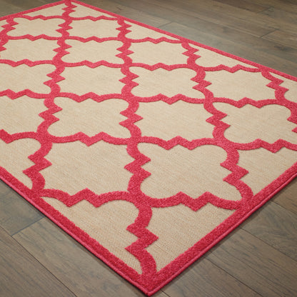 Cayman Sand Pink Moroccan Geometric Indoor/Outdoor Rug