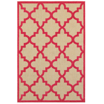 Cayman Sand Pink Moroccan Geometric Indoor/Outdoor Rug