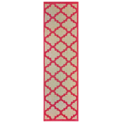 Cayman Sand Pink Moroccan Geometric Indoor/Outdoor Rug