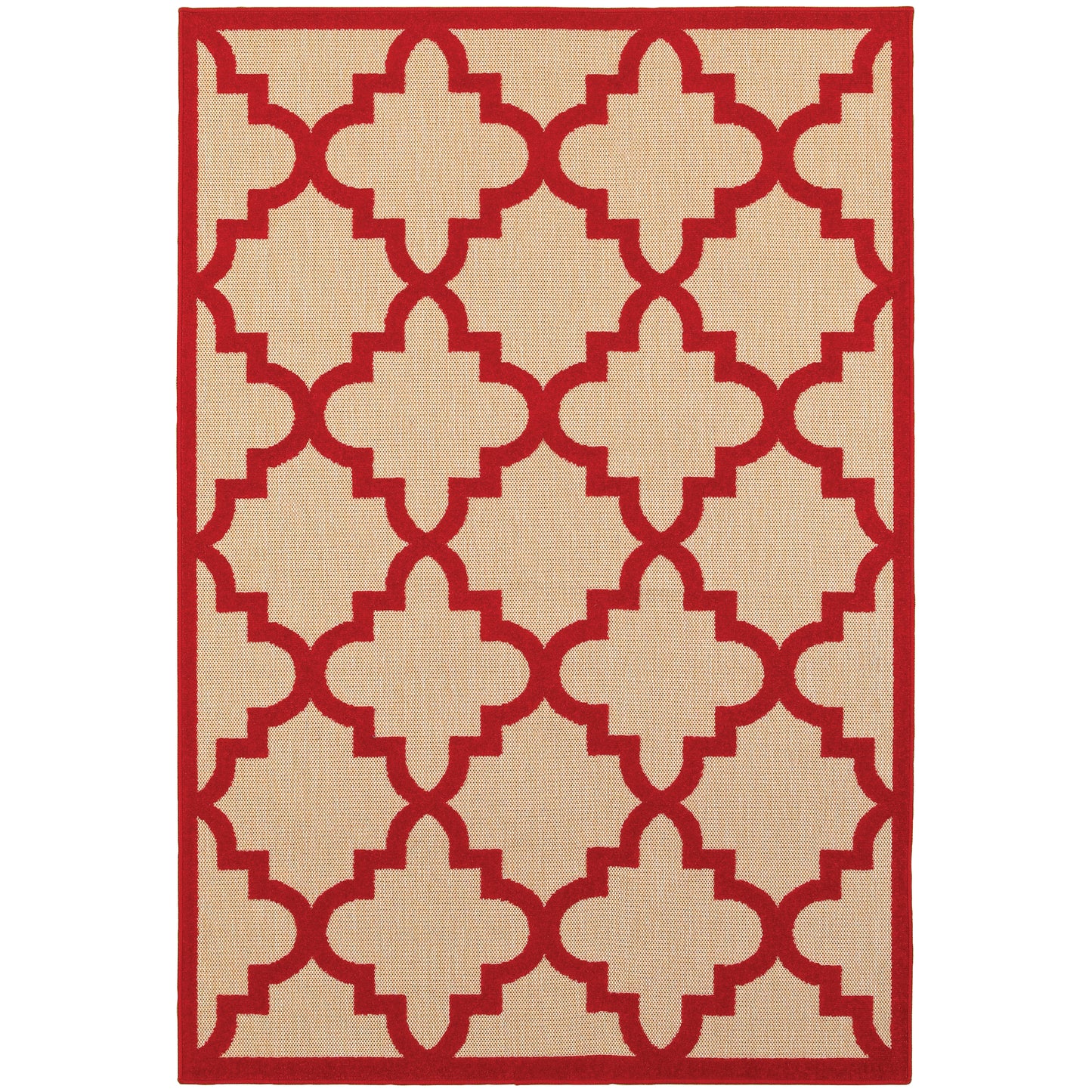 Cayman Sand Red Moroccan Geometric Indoor/Outdoor Rug