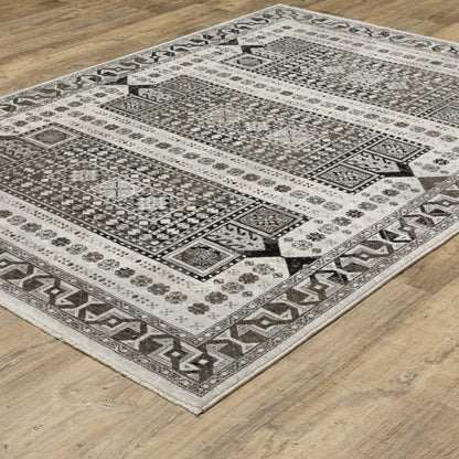 Chamberlain Ivory Charcoal Traditional Oriental Indoor Rug