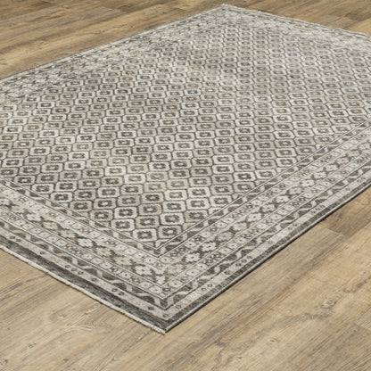 Chamberlain Grey Beige Traditional Panel Indoor Rug